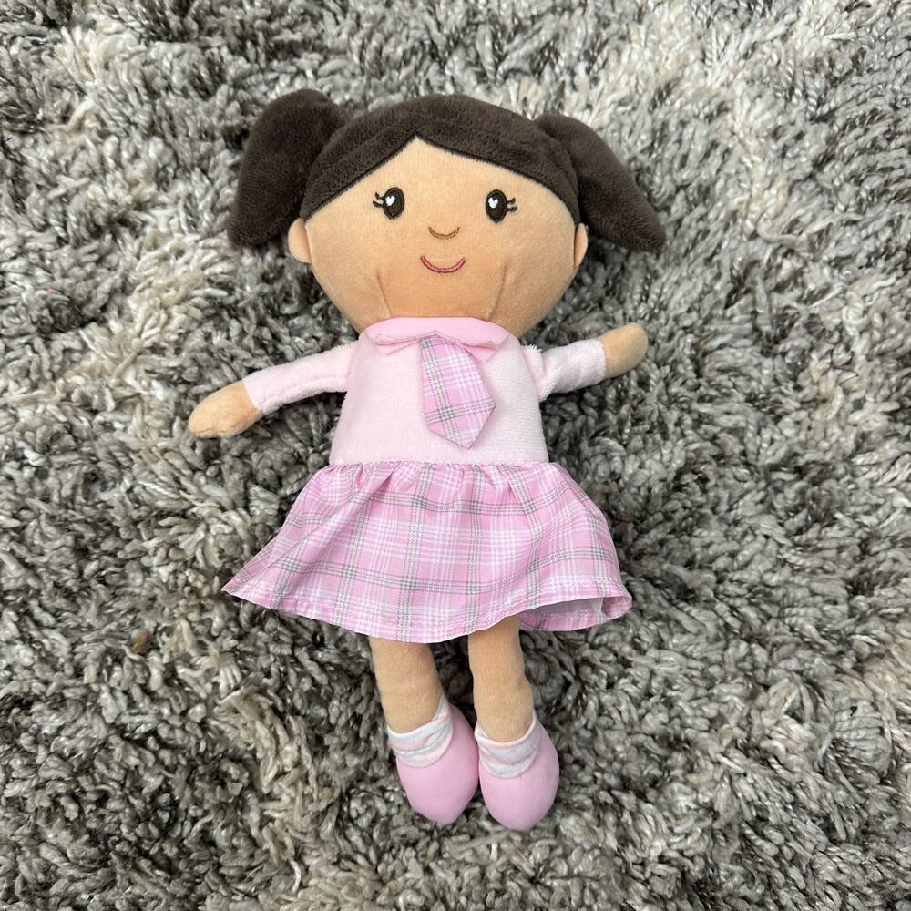 Sophie School Girl Pink Plaid Dress Soft Plush Stuffed Doll Russ Cuddle & Co.